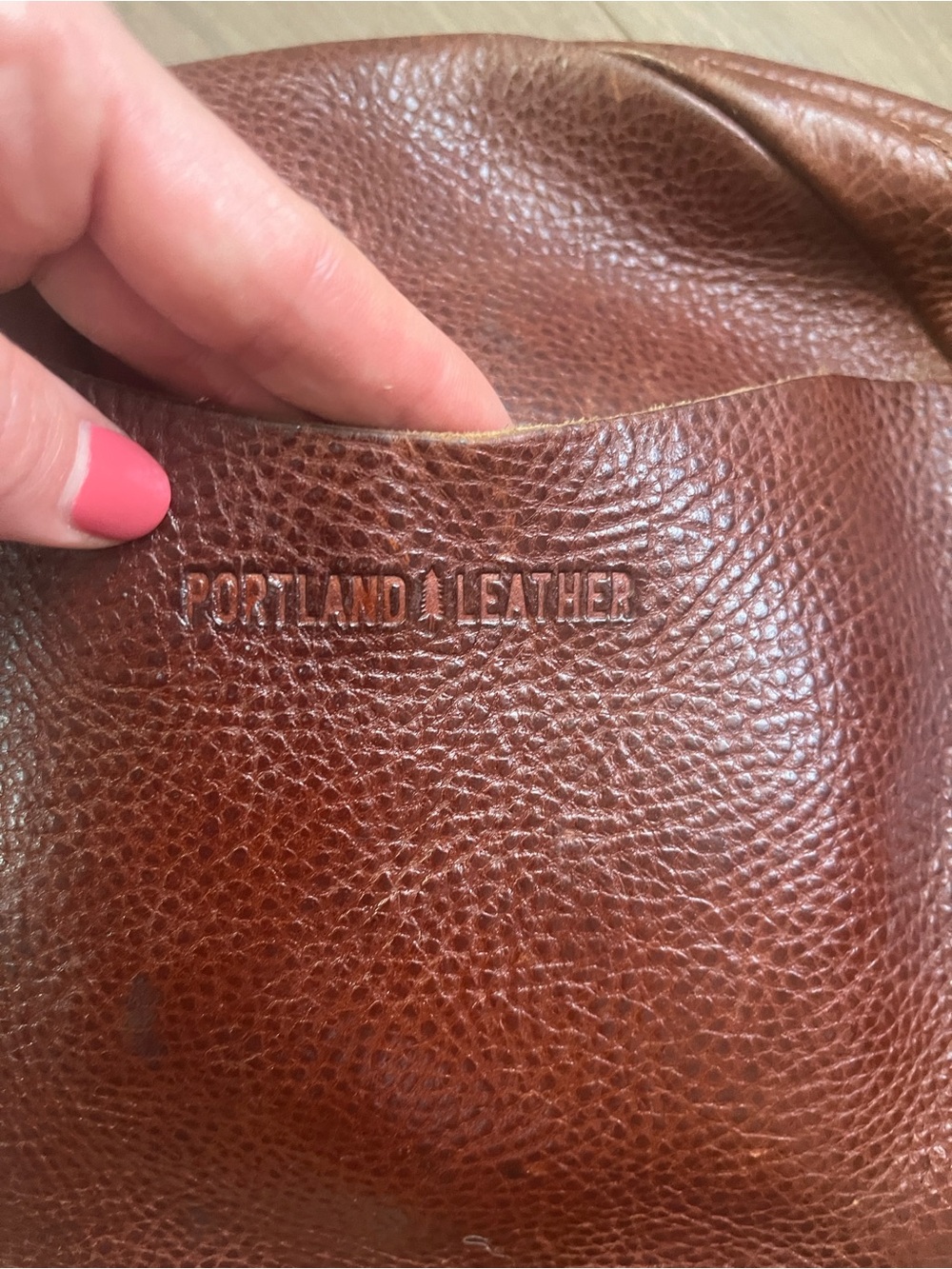 Round Crossbody Bag in Brown Leather - Women's Shoulder Bag-Large 9” - Picture 3 of 6